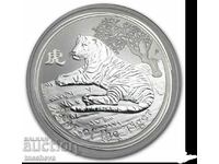 LUNAR 1 OZ 2010 SILVER AUSTRALIA YEAR OF THE TIGER