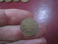 1991 1 pfennig litera J