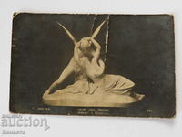 Carte poștală veche Statuie din front cenzură 1918 K 364