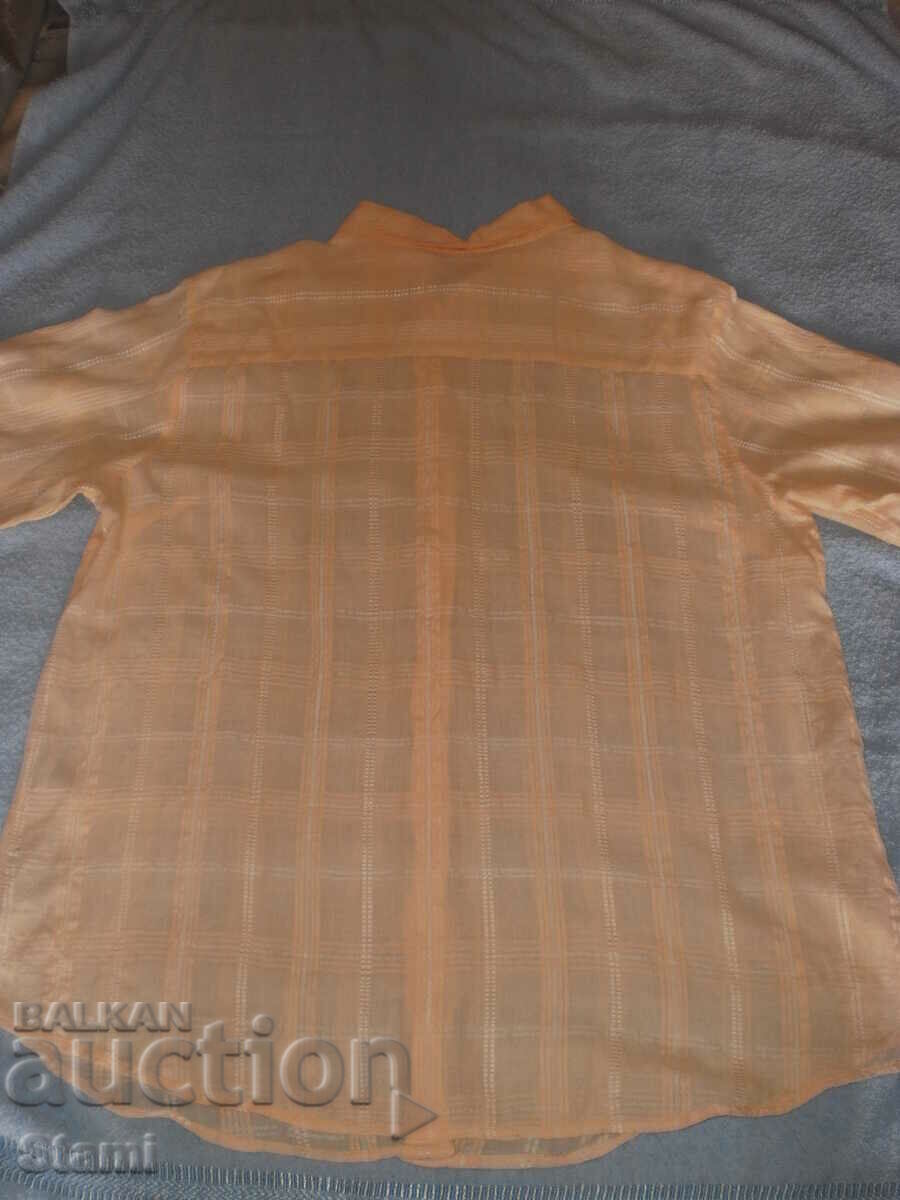 Livrarea Bluza dama fina opal maneca scurta, culoare portocalie, marimea 48