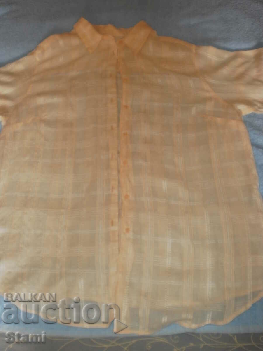 Bluza dama fina opal maneca scurta, culoare portocalie, marimea 48 - 6