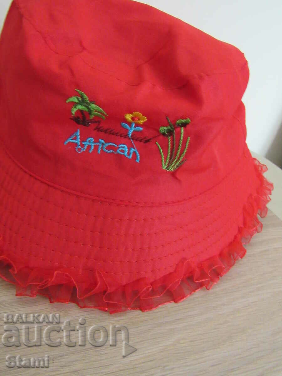 Red brimmed hat for girls, new