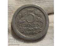 Нидерландия 5 цента 1908г Рядка !