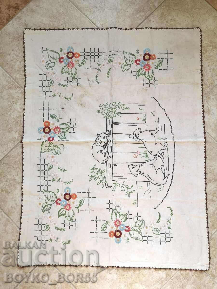 Vintage Wall Tapestry Hand Embroidered