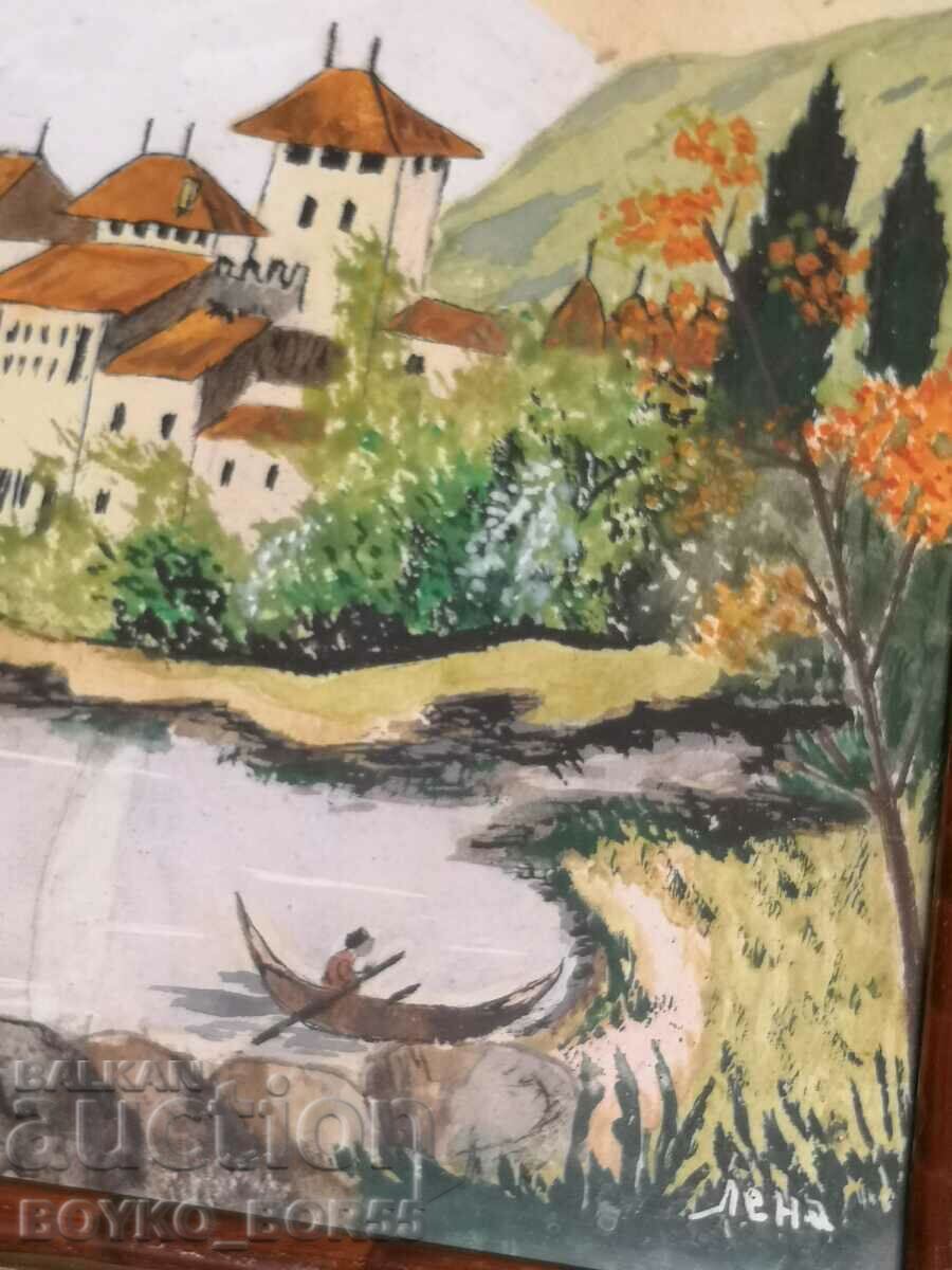 Delivery of Antique Painting Landscape Watercolor from Royal Times Delivery of Antique Painting Landscape Watercolor from Royal Times