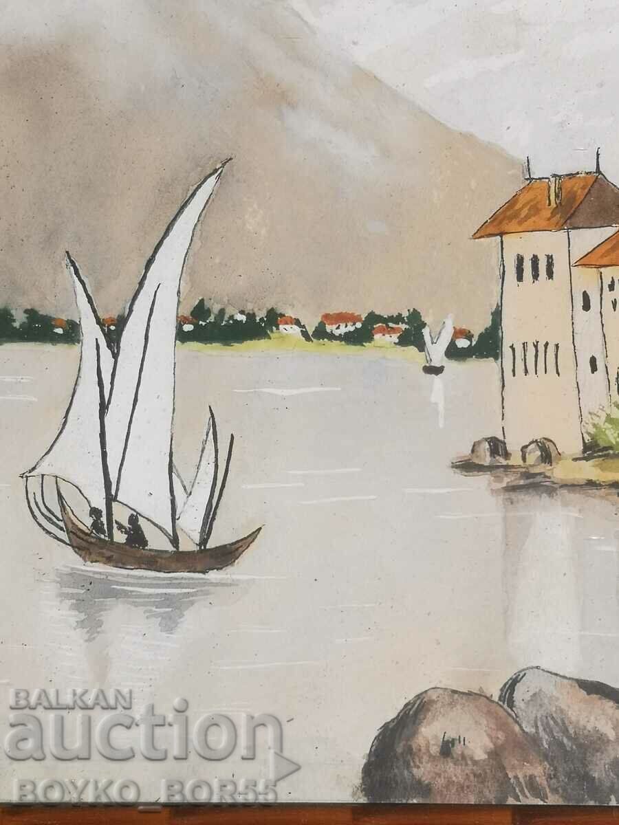 Antique Painting Landscape Watercolor from Royal Times - 5 Antique Painting Landscape Watercolor from Royal Times - 5