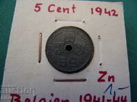 Belgia 5 Cent 1942 Rar