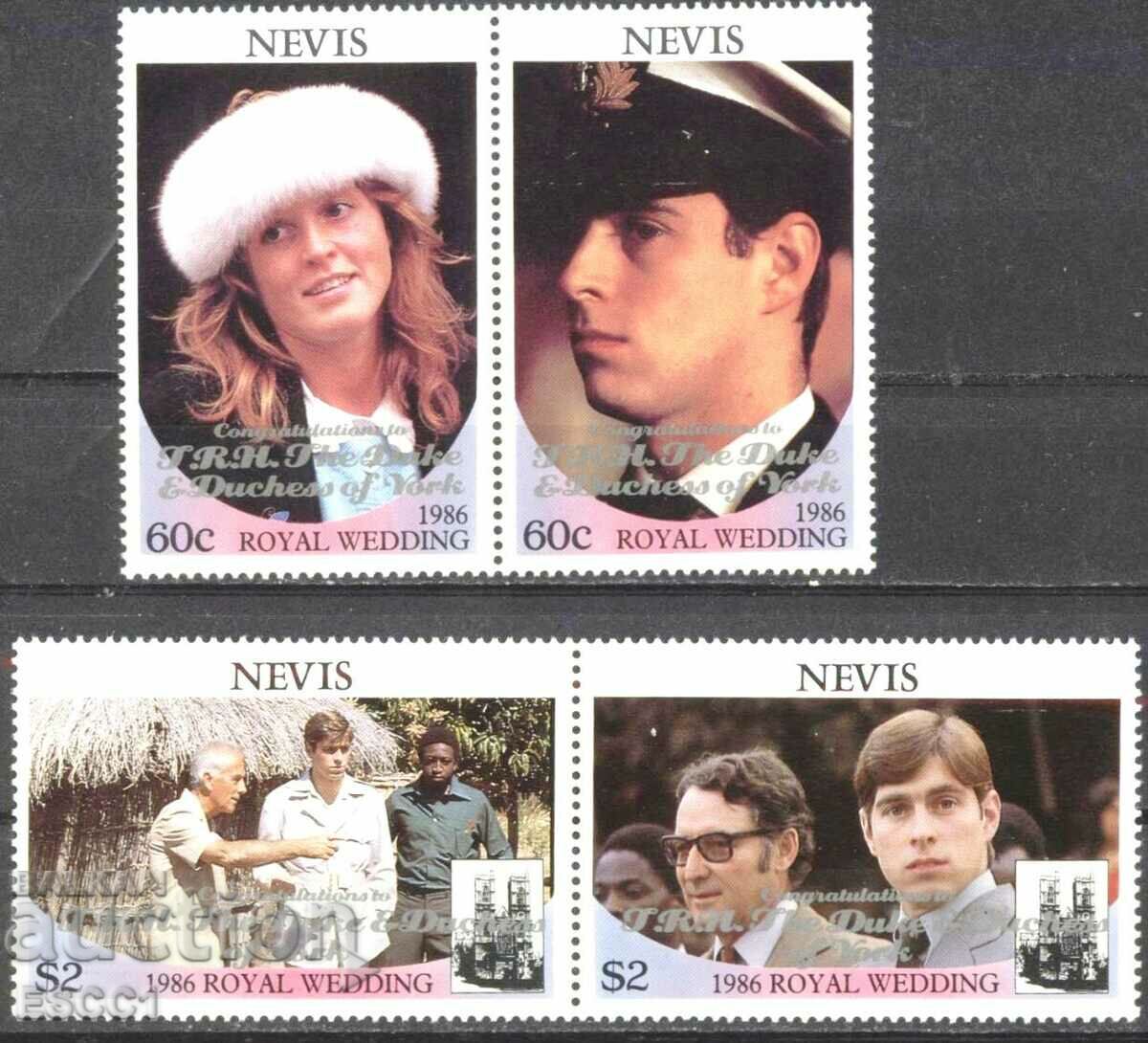 Pure stamps The wedding of Prince Andrew and Sarah 1986 from Nevis