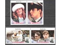 Καθαρά γραμματόσημα Ο γάμος του Πρίγκιπα Ανδρέα και της Σάρας 1986 από το Νέβις