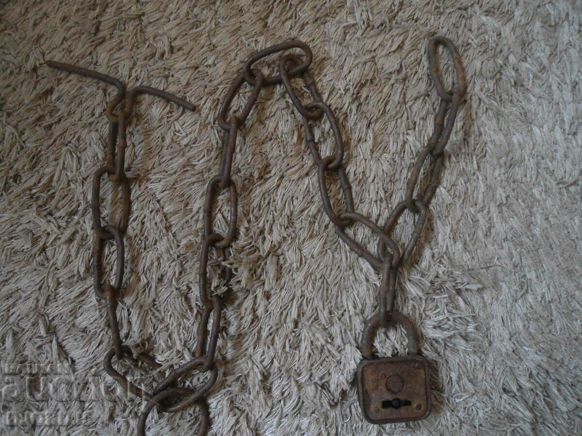 An old padlock with a chain - 5