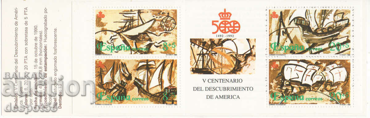 1990. Spain. 500 years since the discovery of America. Carnet.