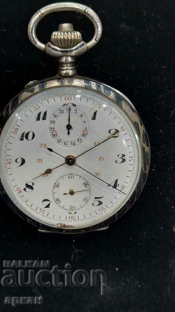 pocket watch - silver chronograph - 6 pocket watch - silver chronograph - 6