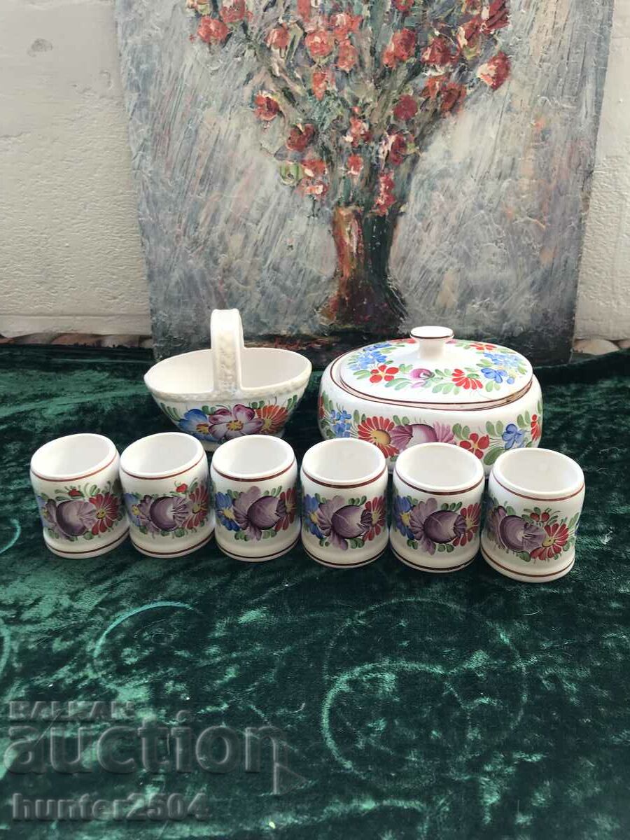 Cups, sugar bowl and candy bowl - Czechoslovakia with price 39.95 BGN | € 20.43