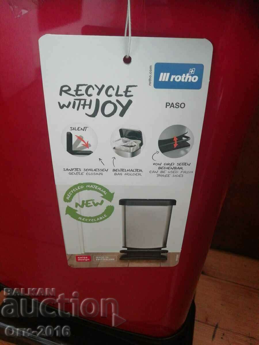 Auction  Waste bin 20l with lid, plastic SWISS MADE