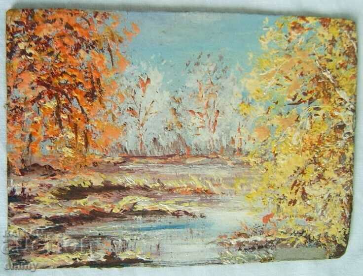 Delivery of Small two-sided painting Landscape - oil on cardboard Delivery of Small two-sided painting Landscape - oil on cardboard