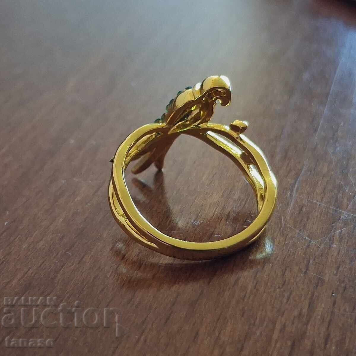 Пръстен с циркони, птичка - 5