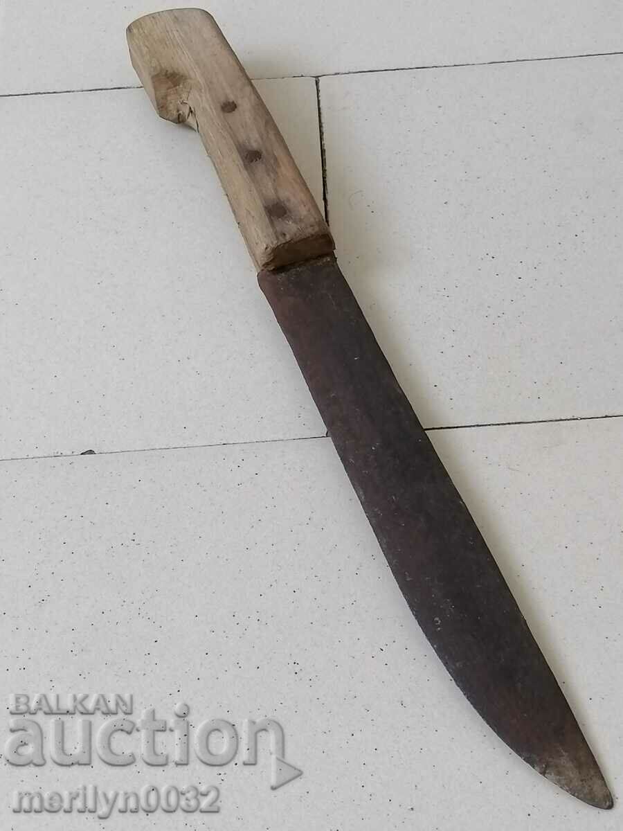 Стар кован овчарски нож, каракулак, острие