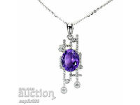 ROYAL SILVER NECKLACE WITH NATURAL AMETHYST AND ZIRCONIA