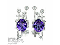 ROYAL SILVER EARRINGS WITH NATURAL AMETHYSTS AND ZIRCONIA