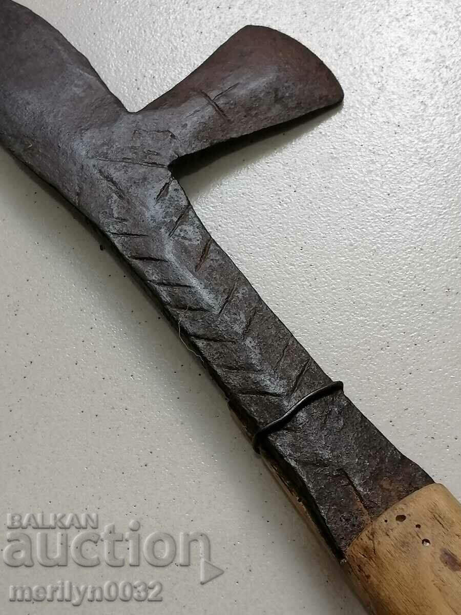 Auction Old forged knife, blade, wrought iron, knife, chopper Auction Old forged knife, blade, wrought iron, knife, chopper