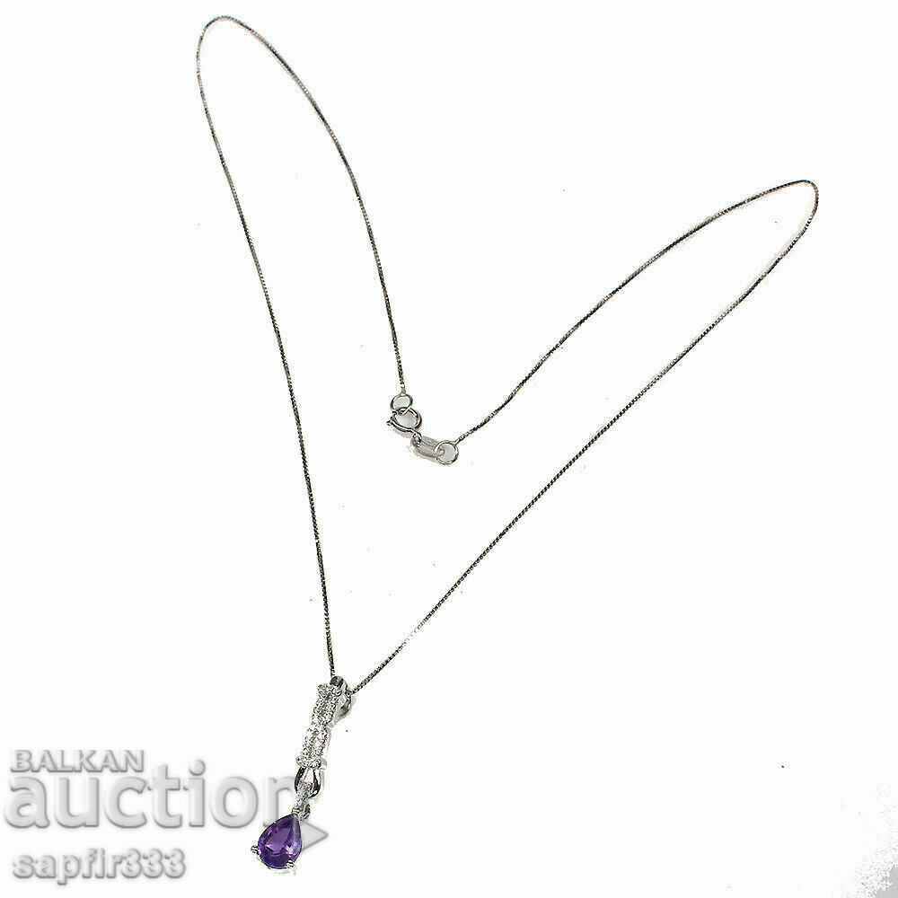 Auction GENTLE AND SOPHISTICATED SILVER NECKLACE WITH AMETHYST AND ZIRCONIA Auction GENTLE AND SOPHISTICATED SILVER NECKLACE WITH AMETHYST AND ZIRCONIA