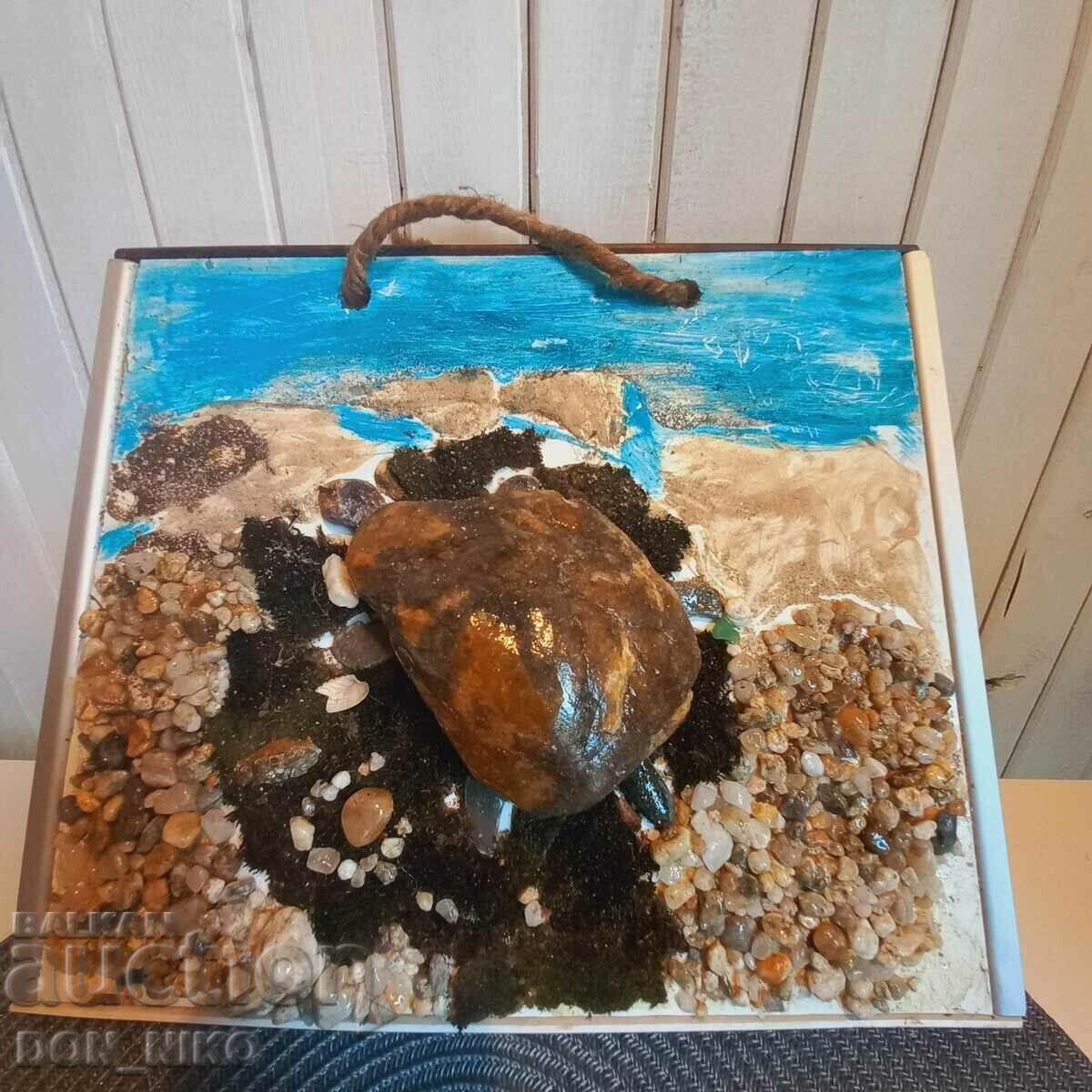 Auction  Picture turtle from sea stones