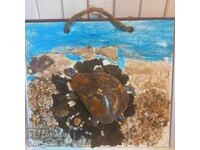 Картина костенурка от морски камъни