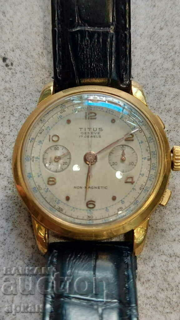 Titus Geneve gold-plated chronograph -Switzerland Titus Geneve gold-plated chronograph -Switzerland