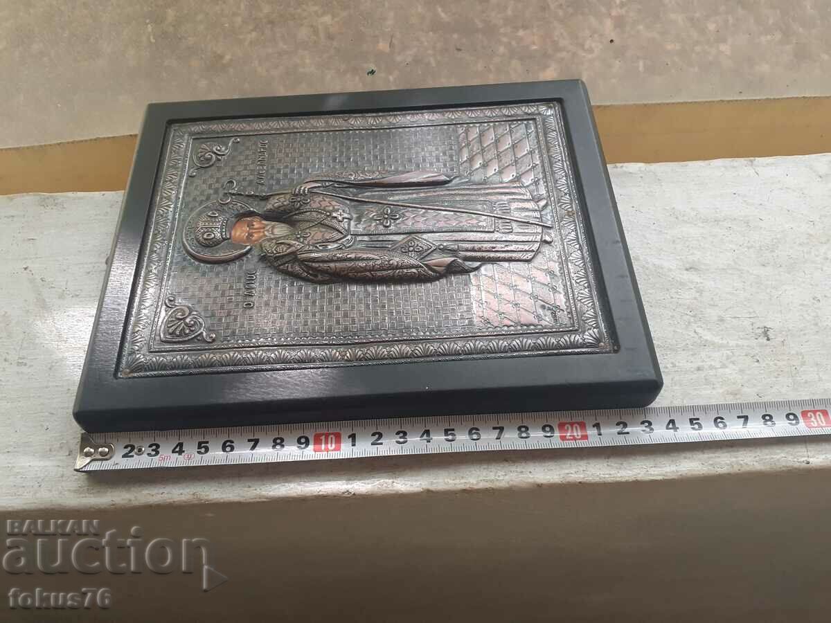 Old silver icon with certificate - 6