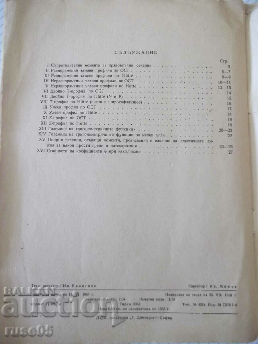Book "Help tables on resistance of matter - Iv. Malchev" - 28th century - 6 Book "Help tables on resistance of matter - Iv. Malchev" - 28th century - 6