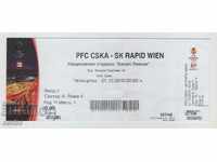 Bilet fotbal CSKA-Rapid Viena Austria 2010 LE
