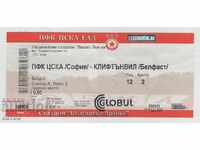 Football ticket CSKA-Cliftonville Belfast S.Ireland 2010 LE