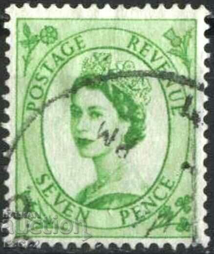 Ștampilată Regina Elisabeta a II-a 1954 a Marii Britanii