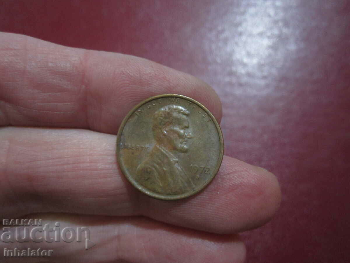 1972 год 1 цент САЩ буква D