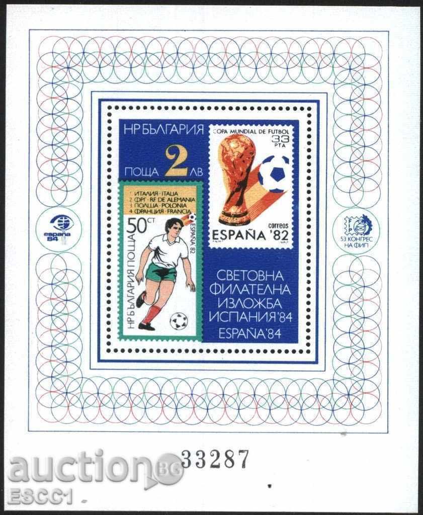 bloc curat de fotbal Expoziția Filatelică Spania 1984 Bulgaria