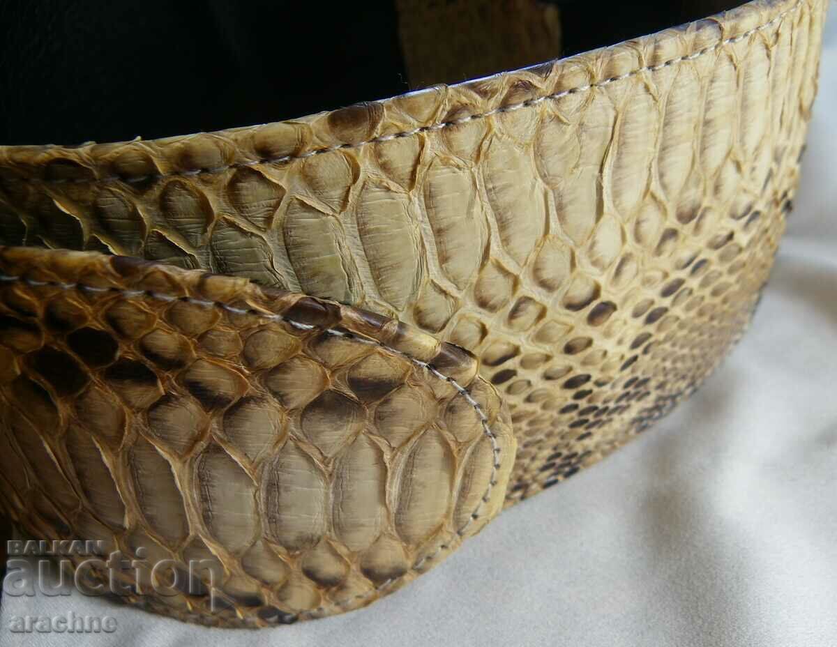 Wide belt made of genuine python leather - 5 Wide belt made of genuine python leather - 5