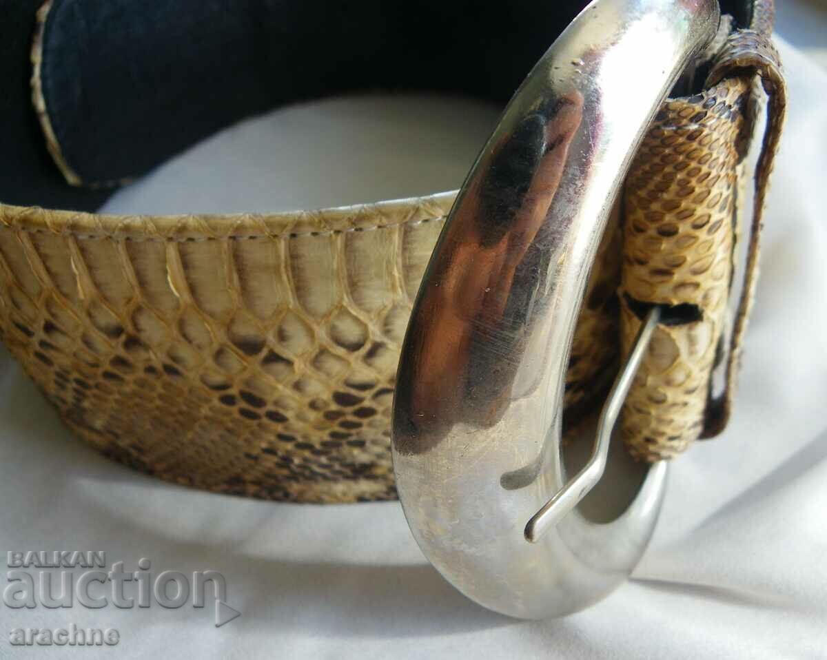 Wide belt made of genuine python leather - 6 Wide belt made of genuine python leather - 6