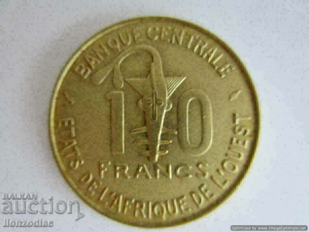 ❗❗❗ Africa de Vest franceză, 10 franci 1975❗❗❗ ❗❗❗ Africa de Vest franceză, 10 franci 1975❗❗❗