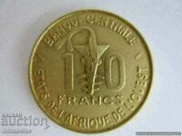 ❗❗❗ Africa de Vest franceză, 10 franci 1975❗❗❗