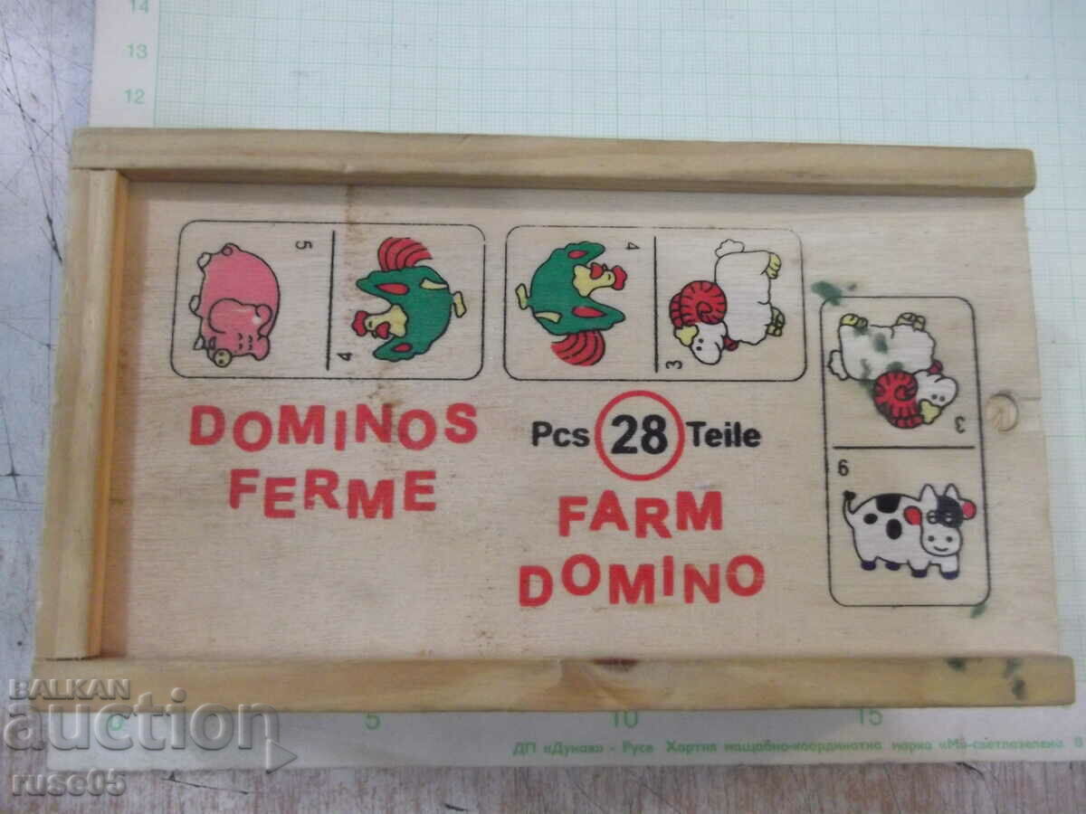 Wooden dominoes with animals for children with price 7.00 BGN | € 3.58