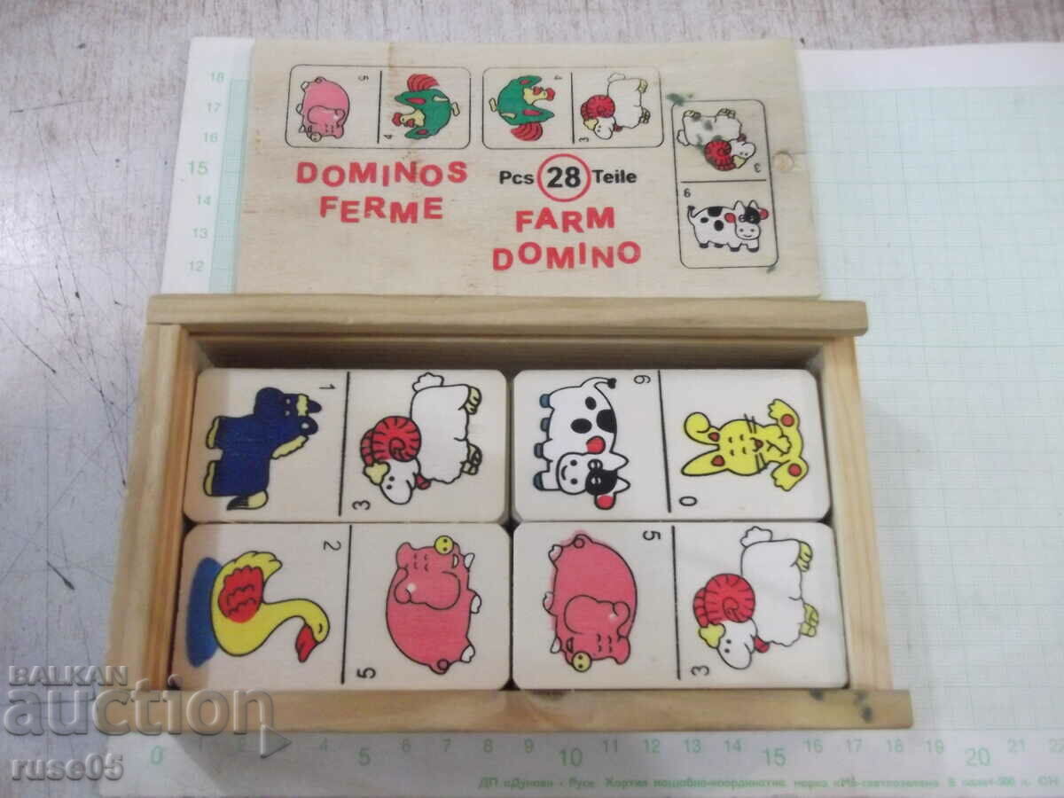 Domino din lemn cu animale pentru copii
