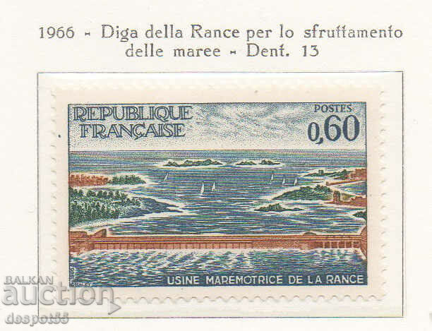 1966. Франция. Приливна електроцентрала на река Ранс.