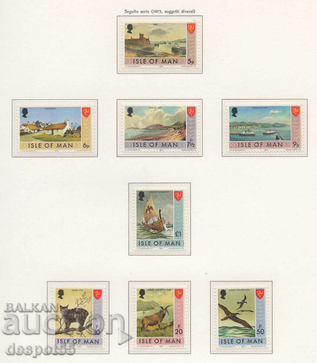 1973. Insula Man. Independenta postala. Primele timbre ale Insulei Man cu preț 25.00 BGN | € 12.78