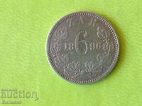 6 пенса 1896 Южноафриканска република Сребро