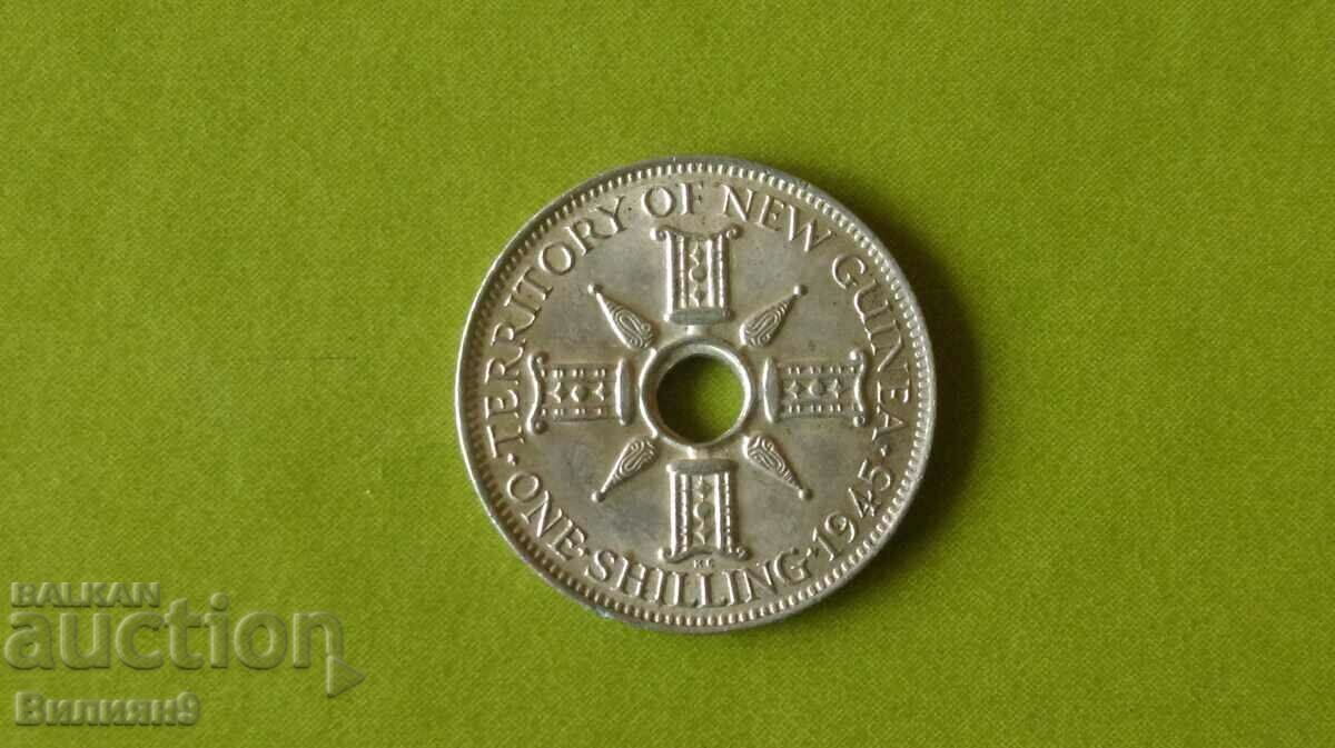 1 Шилинг 1945 Нова Гвинея UNC Сребро