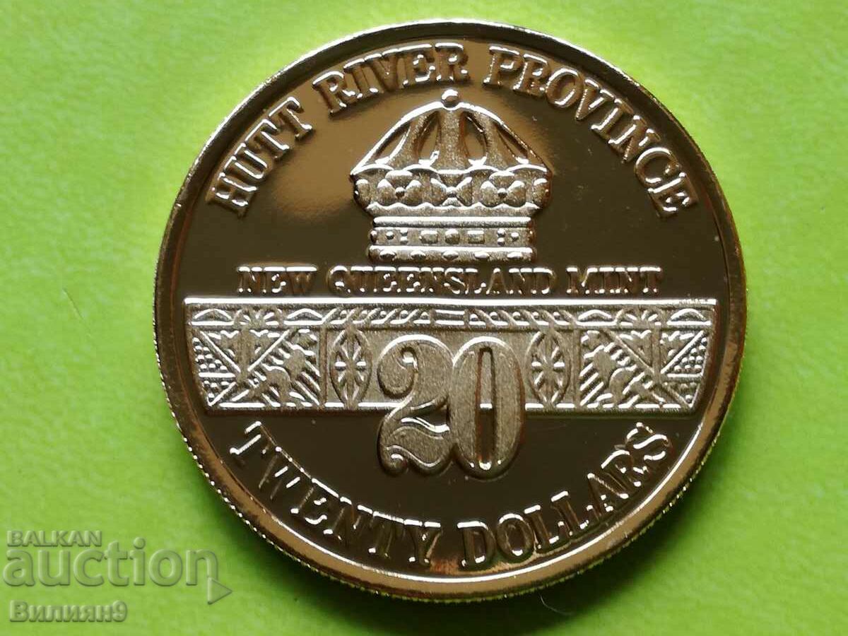 20 USD 1991 Hutt River Australia ''F-15E'' Proof