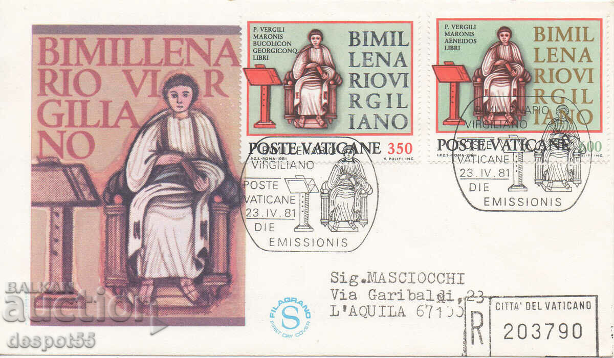 1981. Vaticanul. Plic de călătorie „Prima zi”.