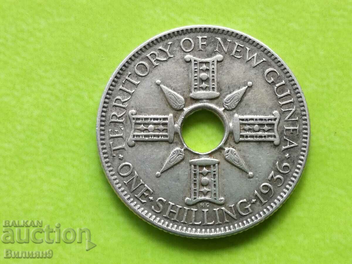 1 Шилинг 1936 Нова Гвинея Сребро
