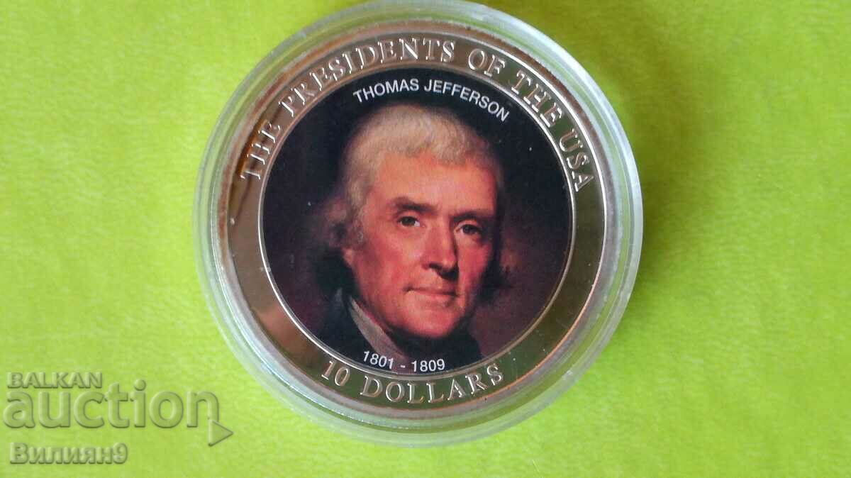 10 USD 2006 Liberia „Thomas Jefferson” Color Proof
