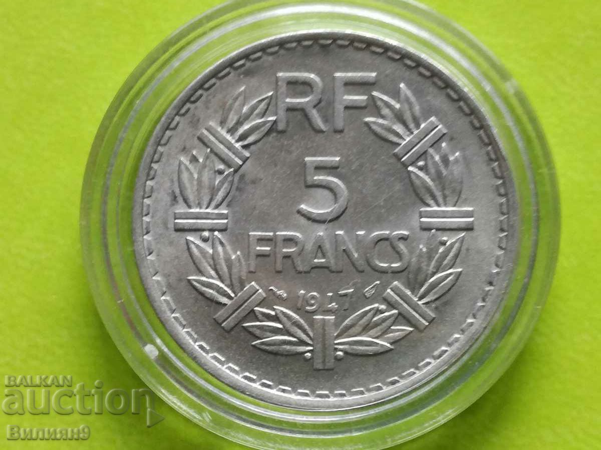 5 franci 1947 Franta Unc